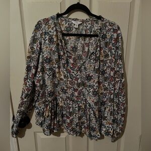 Time and Tru Multicolor Paisley Blouse